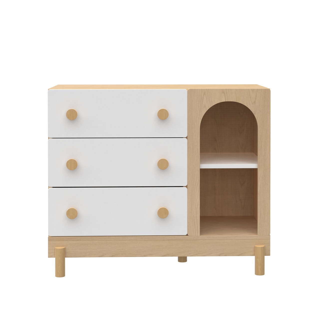 Lumi 3 Drawer 2 Compartment Cabinet